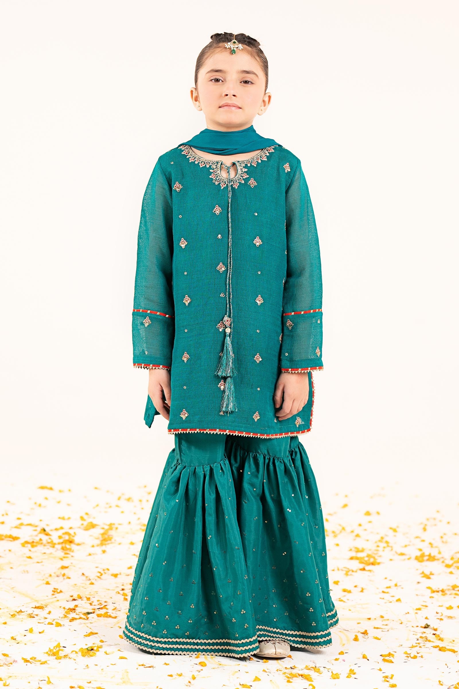 Embroidered Cotton Net | EF26-05-Green-2-4 | Maria B