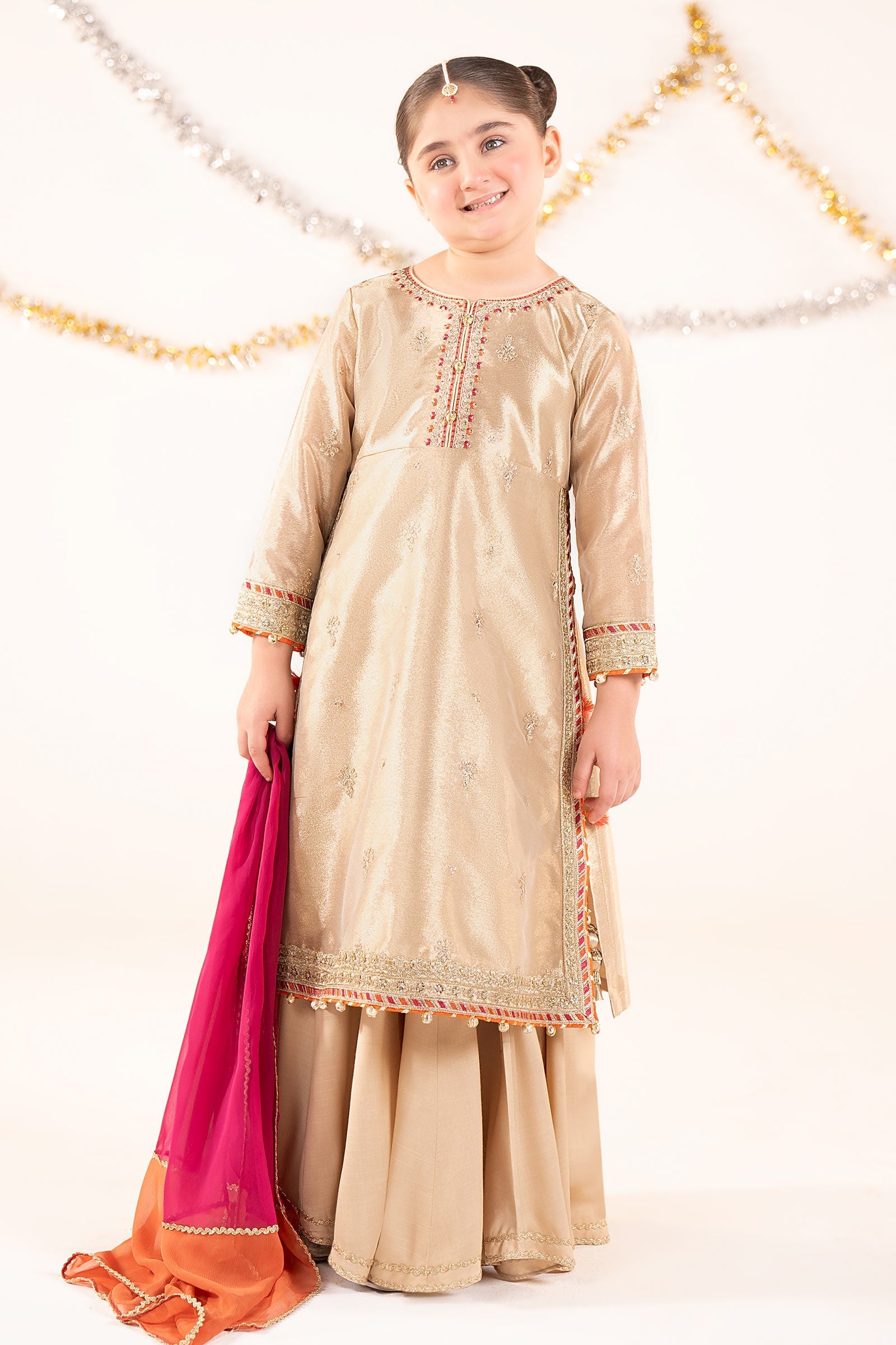 Embroidered Tissue | EF26-11-Golden-2-4 | Maria B