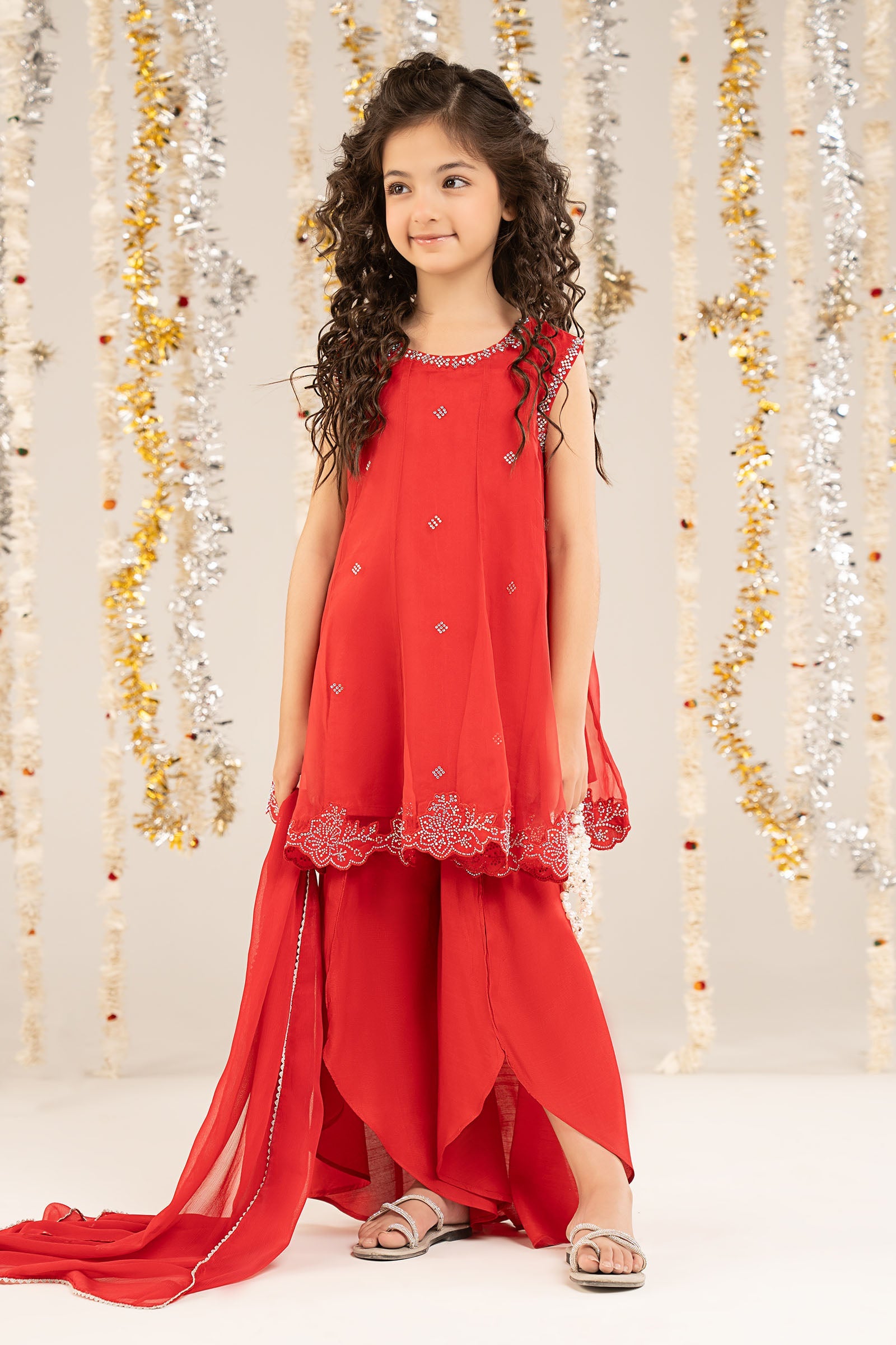 Embellished Organza | EF26-16-Red-2-4 | Maria B