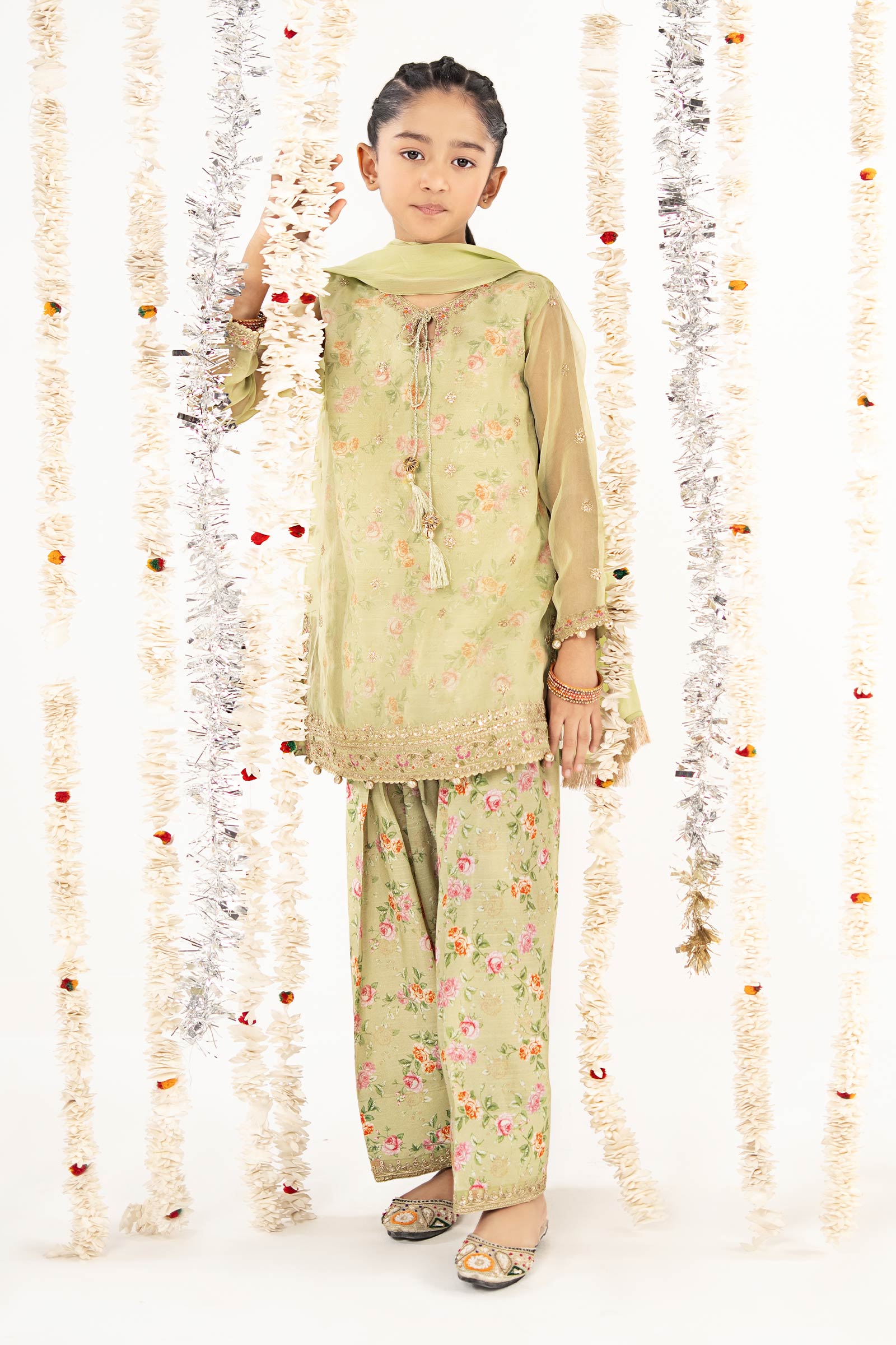 Embroidered Organza | EF26-32-Green-2-4 | Maria B