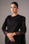Embroidered Net Saree | EF22-41R1-Black | Maria B