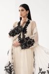 Embroidered Chiffon Suit | EF26-13-Off White | Maria B
