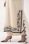 Embroidered Chiffon Suit | EF26-13-Off White | Maria B