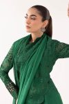 Embroidered Chiffon Saree | EF26-73-Green | Maria B