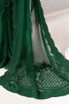 Embroidered Chiffon Saree | EF26-73-Green | Maria B