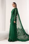 Embroidered Chiffon Saree | EF26-73-Green | Maria B