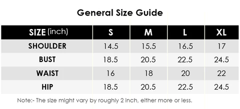 Khuda Baksh Size Chart | ALIFSAY