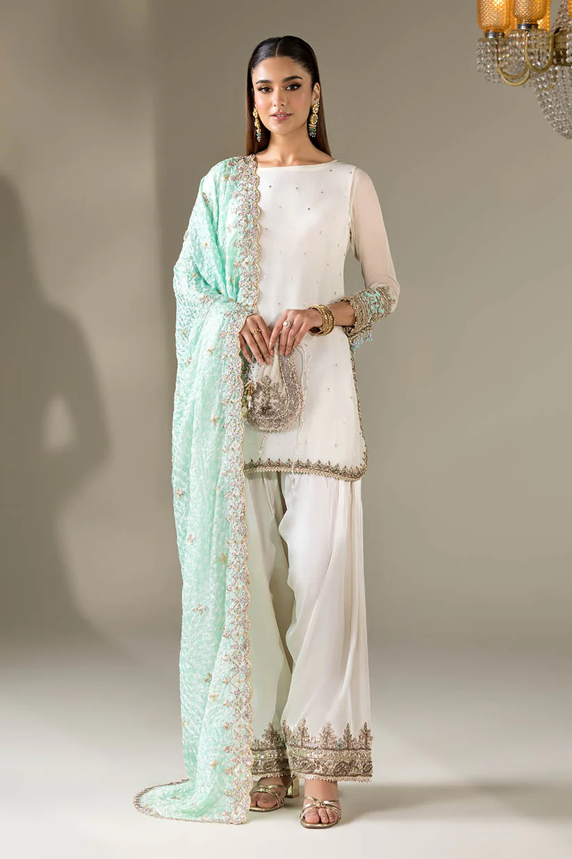 Crinkle Chiffon hand-embroidered | P-294 | Khuda Baksh